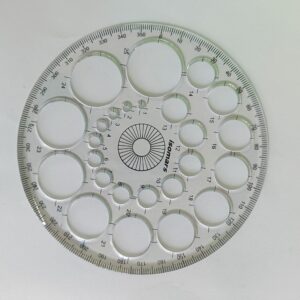 Isomars 360° Circular Protractor with Radius Template - Professional Drafting & Pattern Making Tool